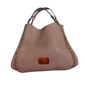 BeBe Pink Chain-Trimmed Women's Bag Satchel Hobo-hidden Zippered Pocket